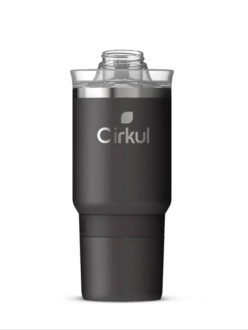 Cirkul Black Travel Bottle with Clear Lid
